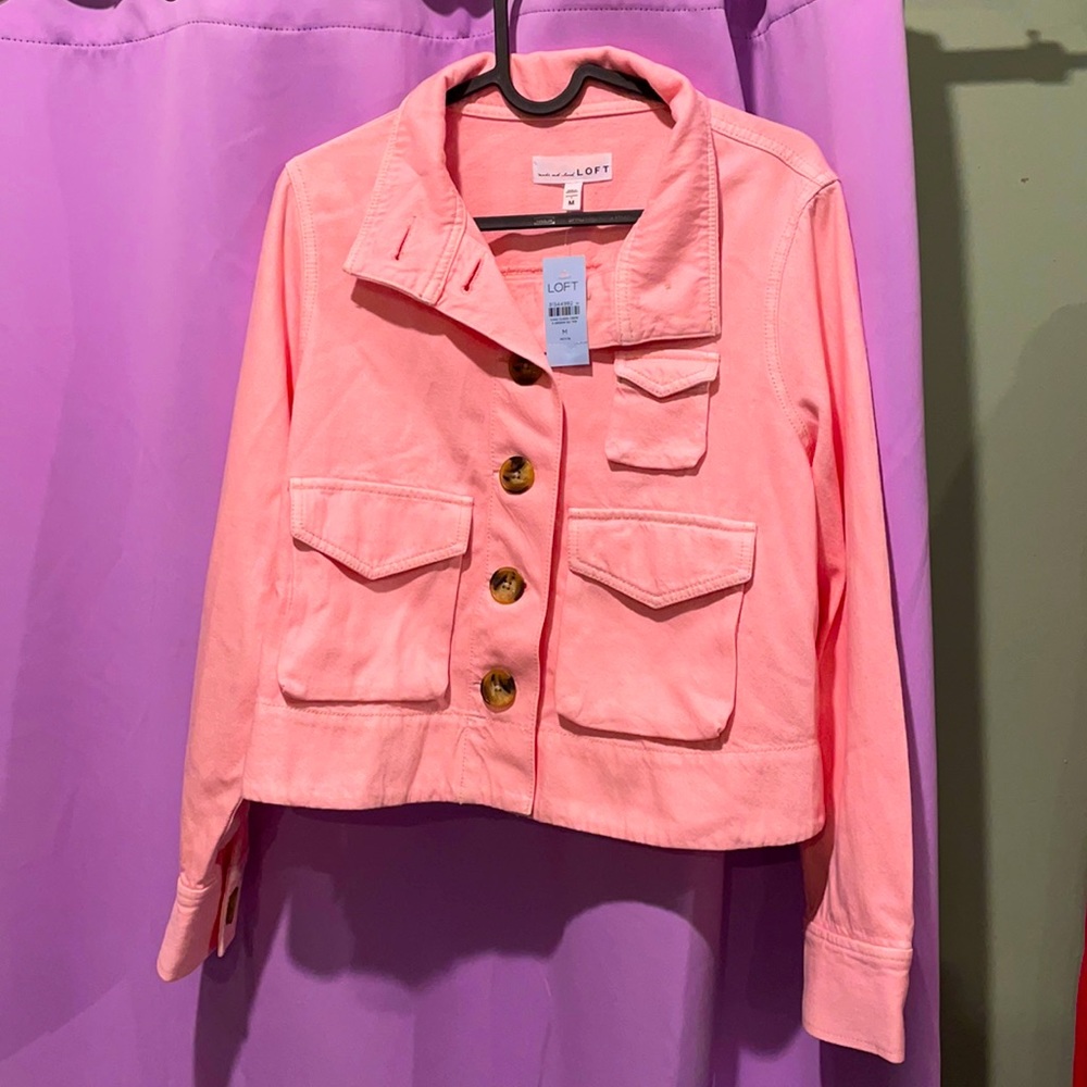 petite medium light pink soft jacket